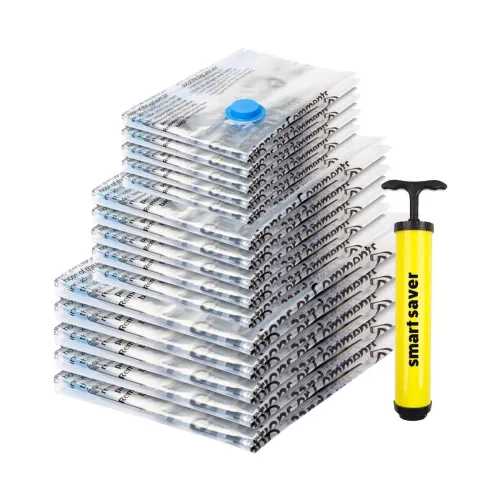 Image of 15 Pack Smart Saver compression vacuum storage space saver bags
