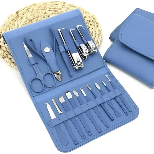 Image of 16-Piece Stainless Steel Manicure & Pedicure Grooming Kit