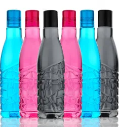 2Mech Iconic design Bottle Set of 6, Office Bottle Gym Bottle 1000 ml Bottle 1000 ml Bottle  (Pack of 6, Multicolor, Pla