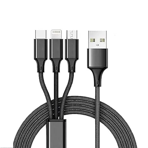 Image of Unbreakable 3 in 1 USB Fast Charging Cable with Type C
