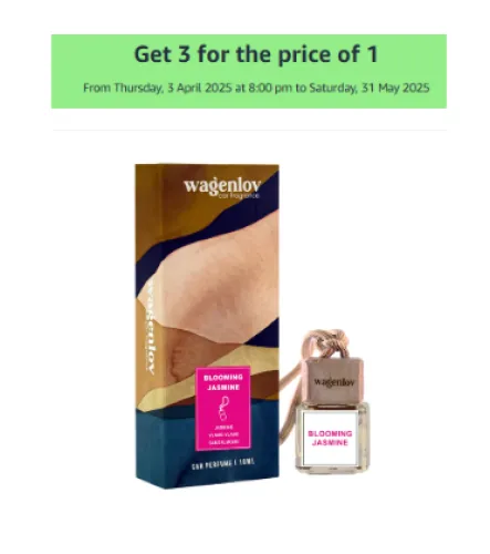 Image of 3003BC Wagenlov Blooming Jasmine Premium Car Perfume Air Freshener Lavender 10ml