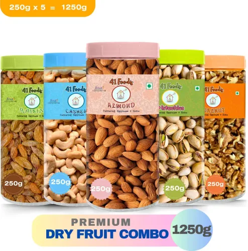 Image of 41 foods Dry fruits combo pack of 5 (250g*5)