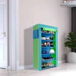 Raunak plastic pipes & 6 shelf covered Metal Shoe Stand