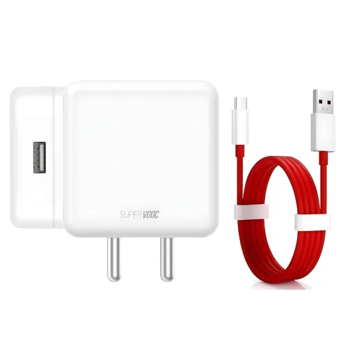 Image of 85W Super vooc Fast Charing Adaptor & USB to C Red Cable Combo