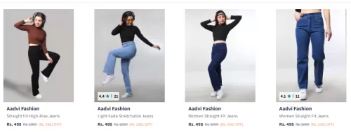 Image of Aadvi Fashion Women's Jeans at minimum 80% Discount