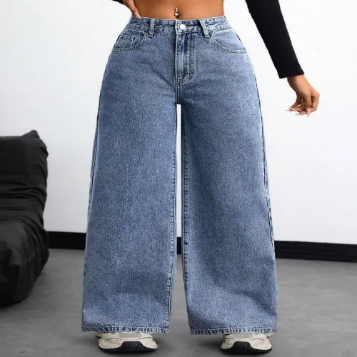 Image of Aadvi Fashion Women Original High-Rise Stretchable Wide Leg Jeans