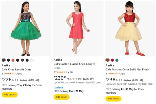 Image of Aarika Girls Dresses at minimum 80% Discount