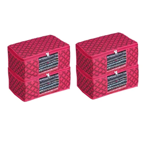 Image of AARON INC Printed Non Woven Fabric Saree Cover Set (4)