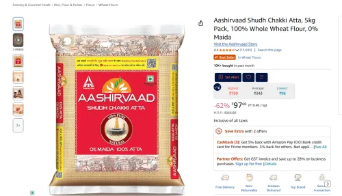 Image of Aashirvaad Shudh Chakki Atta 5kg