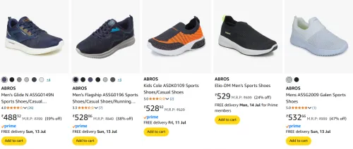 Image of ABROS Men's running shoes starting @ ₹488