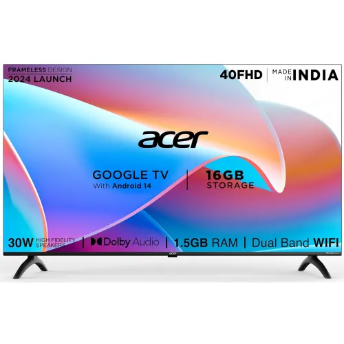 Image of acer 100 cm (40 inches) I Pro Series Full HD Smart LED Google TV AR40FDIGU2841AT (Black).