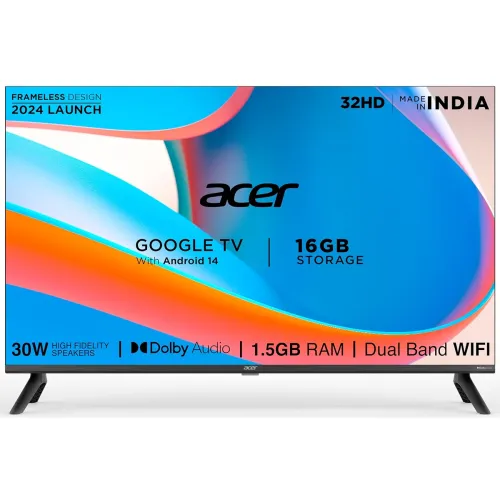 Image of acer AR32HDIGU284 80 cm 32 inches Pro Series HD Ready Smart LED Google TV Black