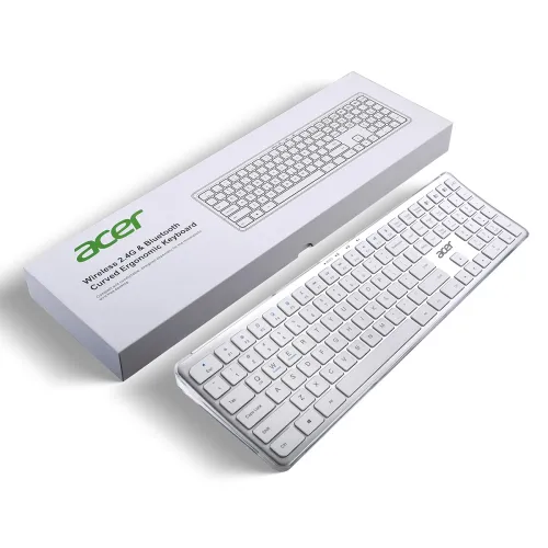 Image of Acer Clearview Curved Transparent Wireless Rechargeable Keyboard I Dual Connection Bluetooth