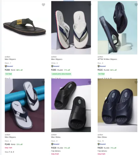 Image of Action Men’s Slippers & Flip Flops Starting @ ₹249