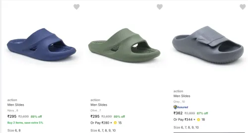 Image of action Men Slides flat 85% Discount