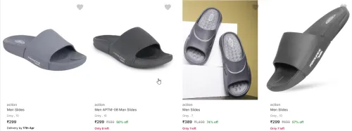 Image of action Men Slides @ Up to 70-80% Discount