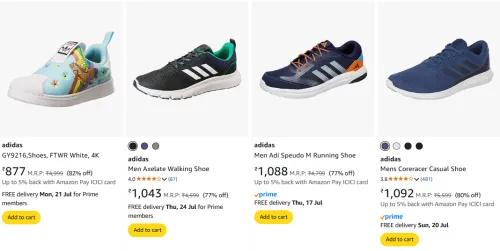 Image of Adidas Men's Shoes at minimum 77% Discount