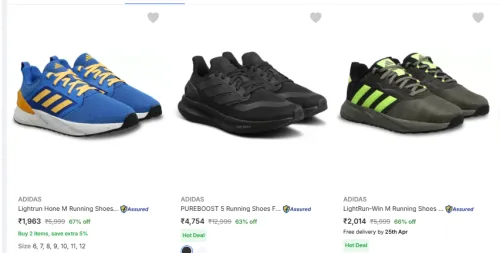 Image of Adidas Premium Shoes at Minimum 60% Discount 