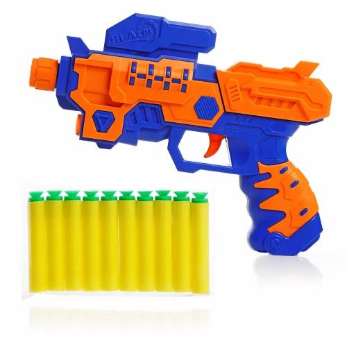 Image of Aditi Toys Hi-Arm Soft Bullet Gun Toy - Safe Plastic Gun with 10 Bullets