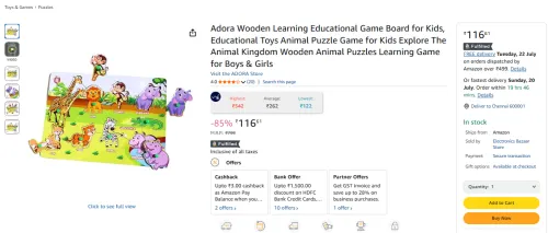 Image of Adora Wooden Learning Educational Game Board for Kids