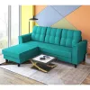 Adorn India Maddox Tufted L Shape 4 Seater Sofa Set