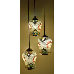 ADWAIT 3 Lights Round Cluster Chandelier Black Ceiling Lamp