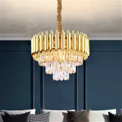 ADWAIT Modern K9 Crystal Chandelier (Gold, 300mm)