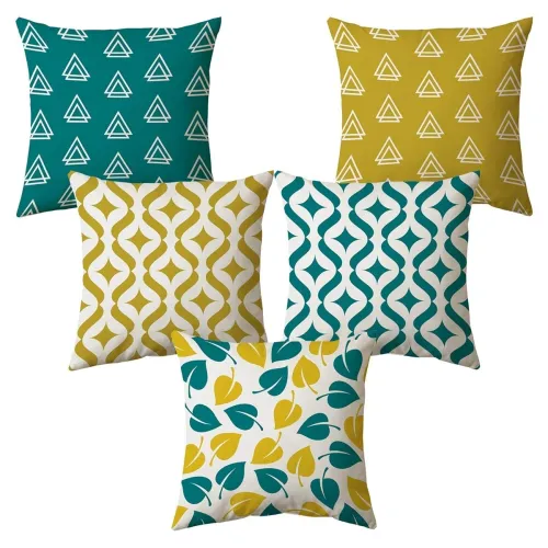 Image of AEROHAVEN Set of 5 Hand Made Jute Cushion Covers