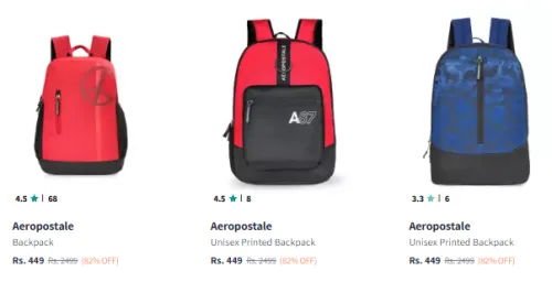Image of Aeropostale Brand Backpacks @ Minimum 80% Discount