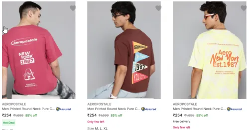 Image of AEROPOSTALE Men Printed T-Shirt Starting At ₹254