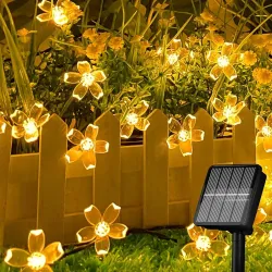 AERYS 75 Flower LED Fairy String Solar Silicon Flower 10 Meter
