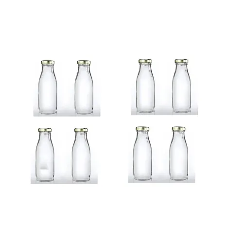 Image of AFAST 300ml Glass Milk Bottles Set of 8 – Transparent