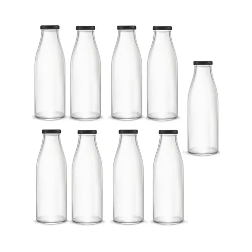 Image of AFAST Water / Milk Bottle With Lid, Set Of 9, 500 ml