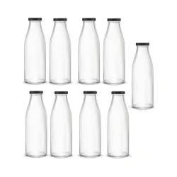 AFAST Water / Milk Bottle With Lid, Set Of 9, 500 ml