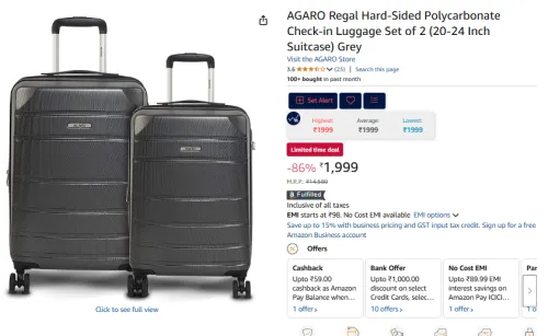 Image of AGARO 2-Piece Luggage SO2