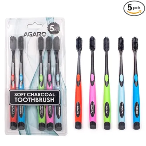 Image of AGARO Charcoal Manual Toothbrush Pack of 5
