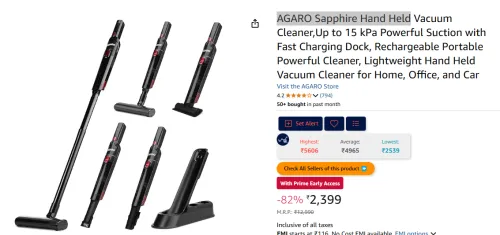 Image of AGARO Sapphire Hand Held Vacuum Cleaner