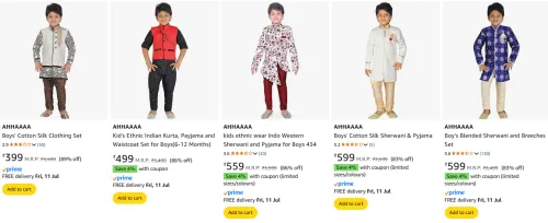 Image of AHHAAAA Boy's fashion starting @ ₹399