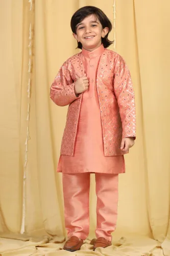 Image of AJ Dezines Boys Festive & Party Kurta, Waistcoat and Pyjama Set