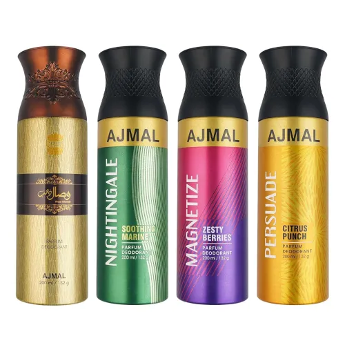Image of Ajmal 1 Wisal Dhahab for Men, 1 Nightingale each 200ML Combo pack of 4 (Total 800ML).