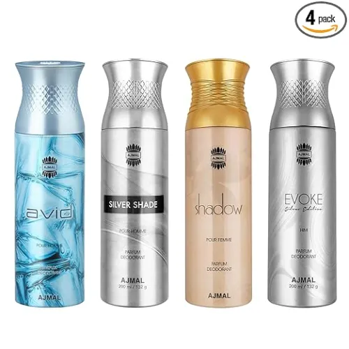 Image of Ajmal AVID Pour Homme, Silver Shade, Shadow, and Evoke Silver Edition Him Deodorant Perfume