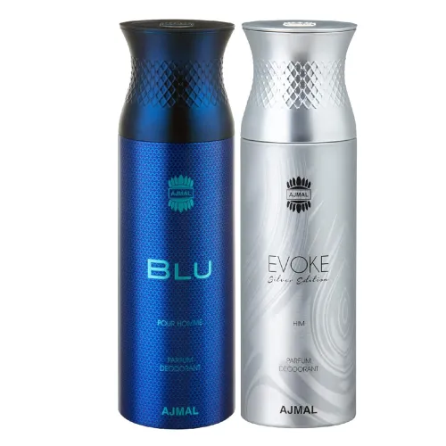 Image of AJMAL Blu & Evokesilverhim Liquid Deodorants(200 Ml, Pack Of 2)