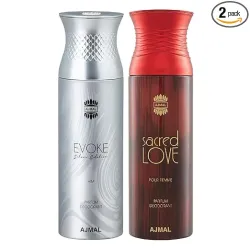 Ajmal Evoke & Sacredlove Deodorant Spray Gift Pack, 200ml (Pack of 2)