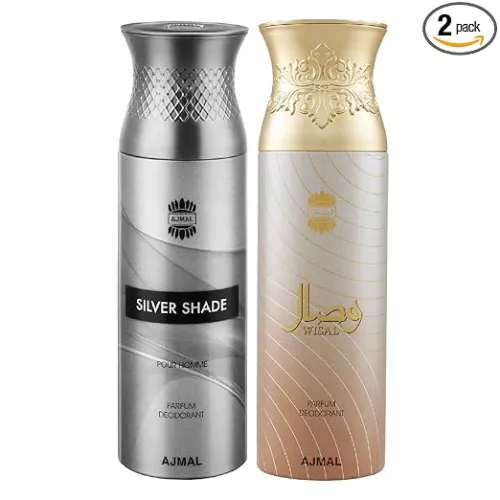 Image of Ajmal Silver Shade & Wisal Deodorant Spray (200 ml, Pack of 2)