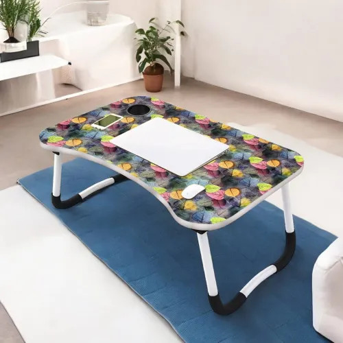 Image of AKDIE Wood Portable Laptop Table with Cup Holder