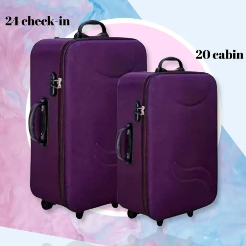 Image of AKSHAT Soft Luggage Set (55cm+65cm, Purple, 3 Wheels)