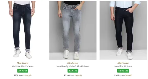 Image of ALLEN COOPER Brand Men's Jeans @ Up to 76% Discount