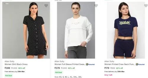 Image of Allen Solly Women's Clothing Starting At @₹179