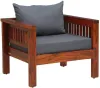 Allie Wood Sheesham Fabric 1 Seater Sofa