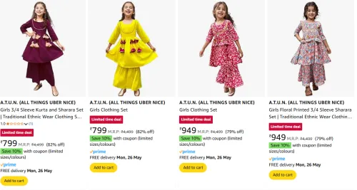 Image of A.T.U.N. (ALL THINGS UBER NICE) Girl's Dress starting at ₹799